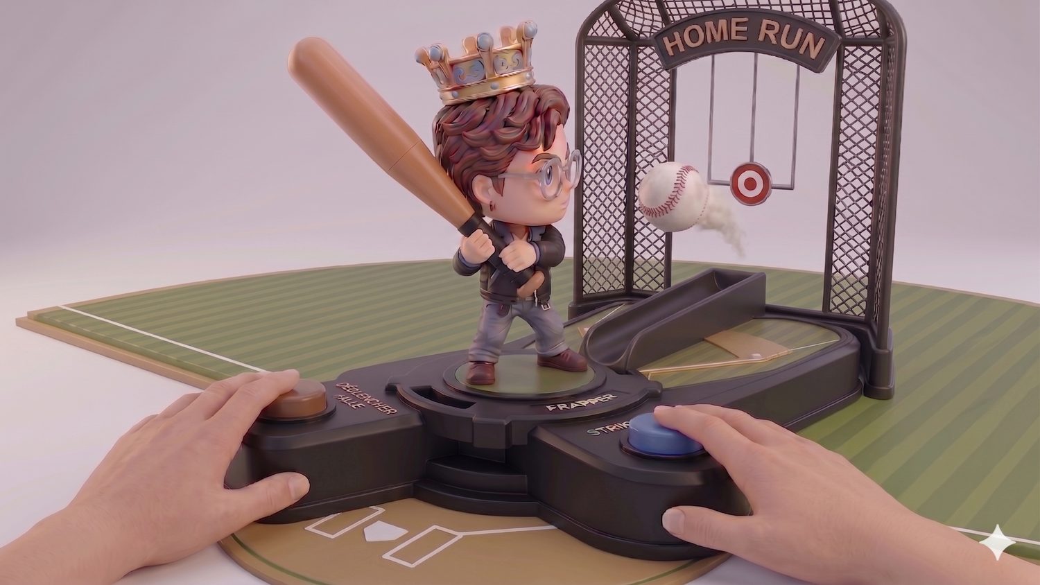 Jeu mécanique batte et balle — concept